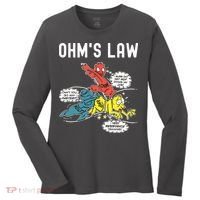 Ohms Law Funny Electricity Explained Electrical Engineer Women's Long Sleeve Shirt thumb 0