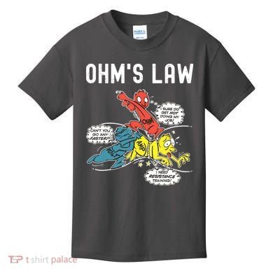 Ohms Law Funny Electricity Explained Electrical Engineer Kids T-Shirt