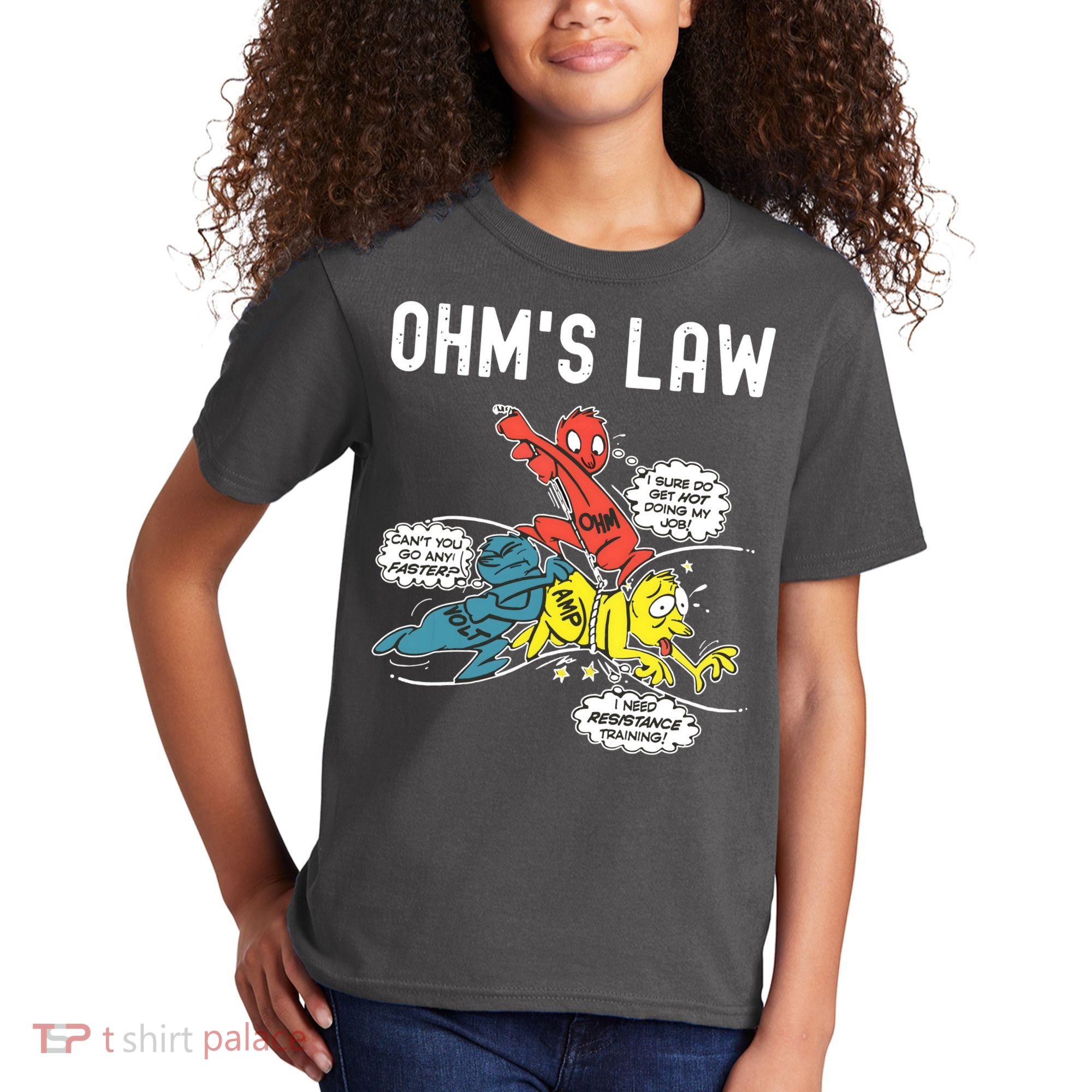 Ohms Law Funny Electricity Explained Electrical Engineer Kids T-Shirt