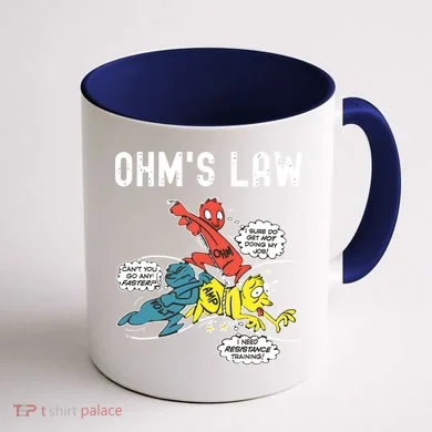 Ohms Law Funny Electricity Explained Electrical Engineer Coffee Mug back