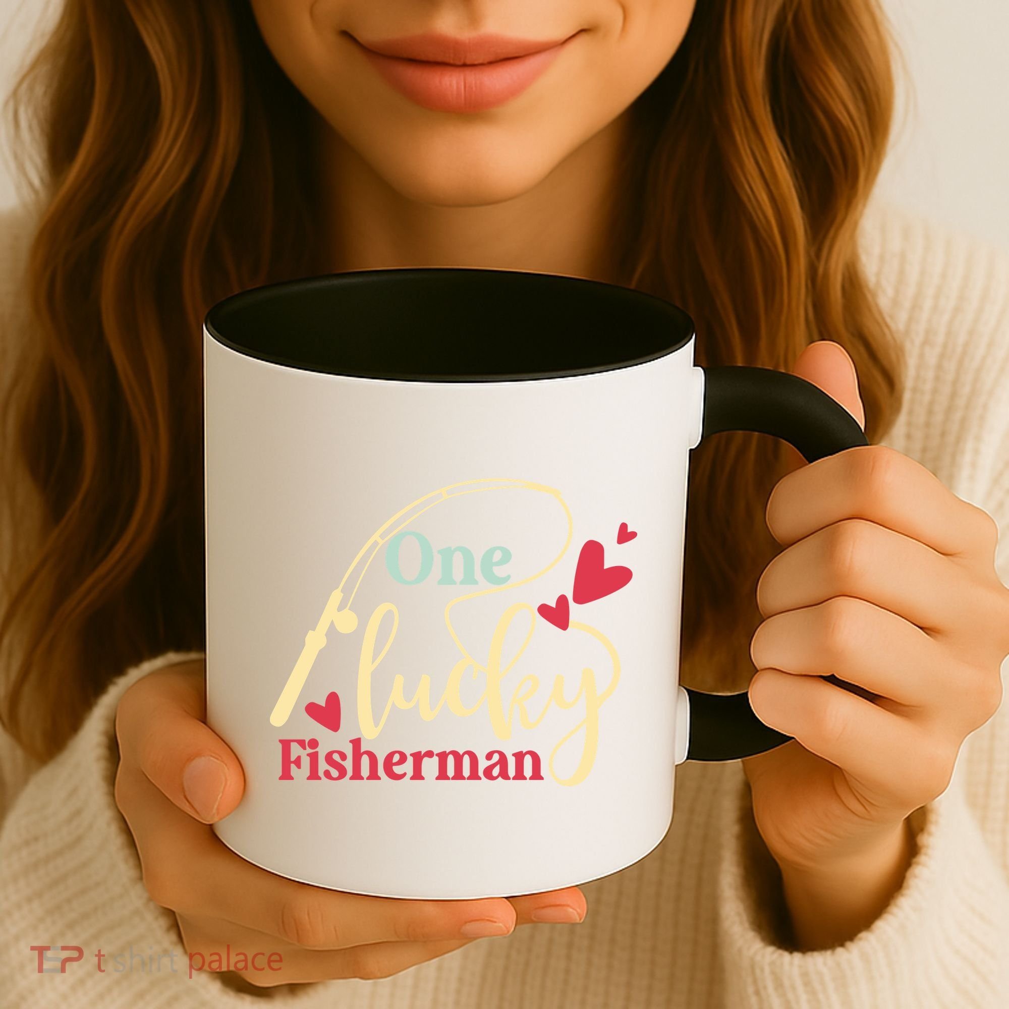 One Lucky Fisherman Matching Couples Coffee Mug