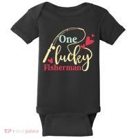 One Lucky Fisherman Matching Couples Baby Bodysuit thumb 0