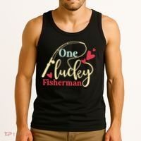 One Lucky Fisherman Matching Couples Tank Top thumb 3