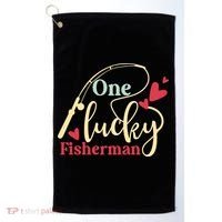 One Lucky Fisherman Matching Couples Golf Towel thumb 0