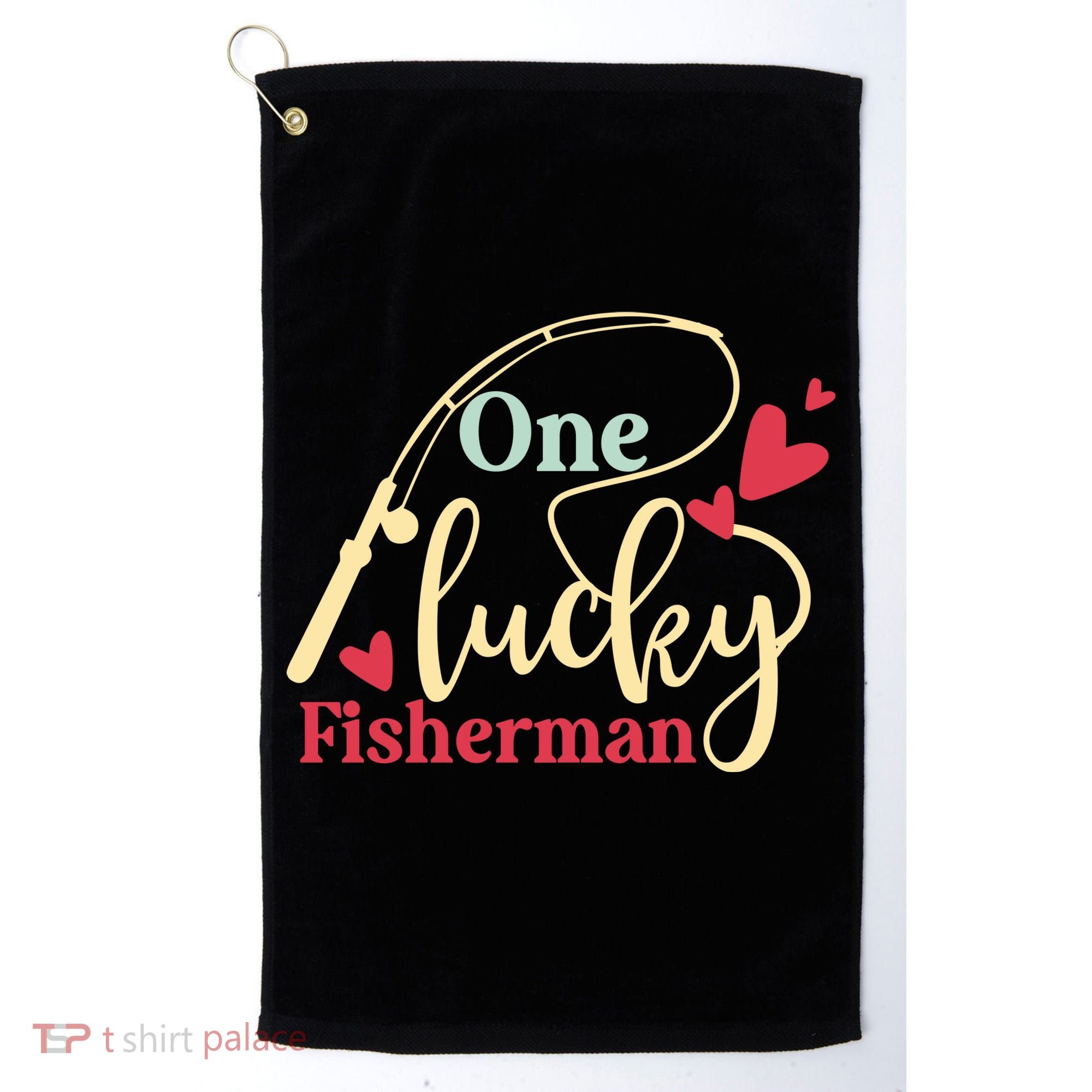 One Lucky Fisherman Matching Couples Golf Towel