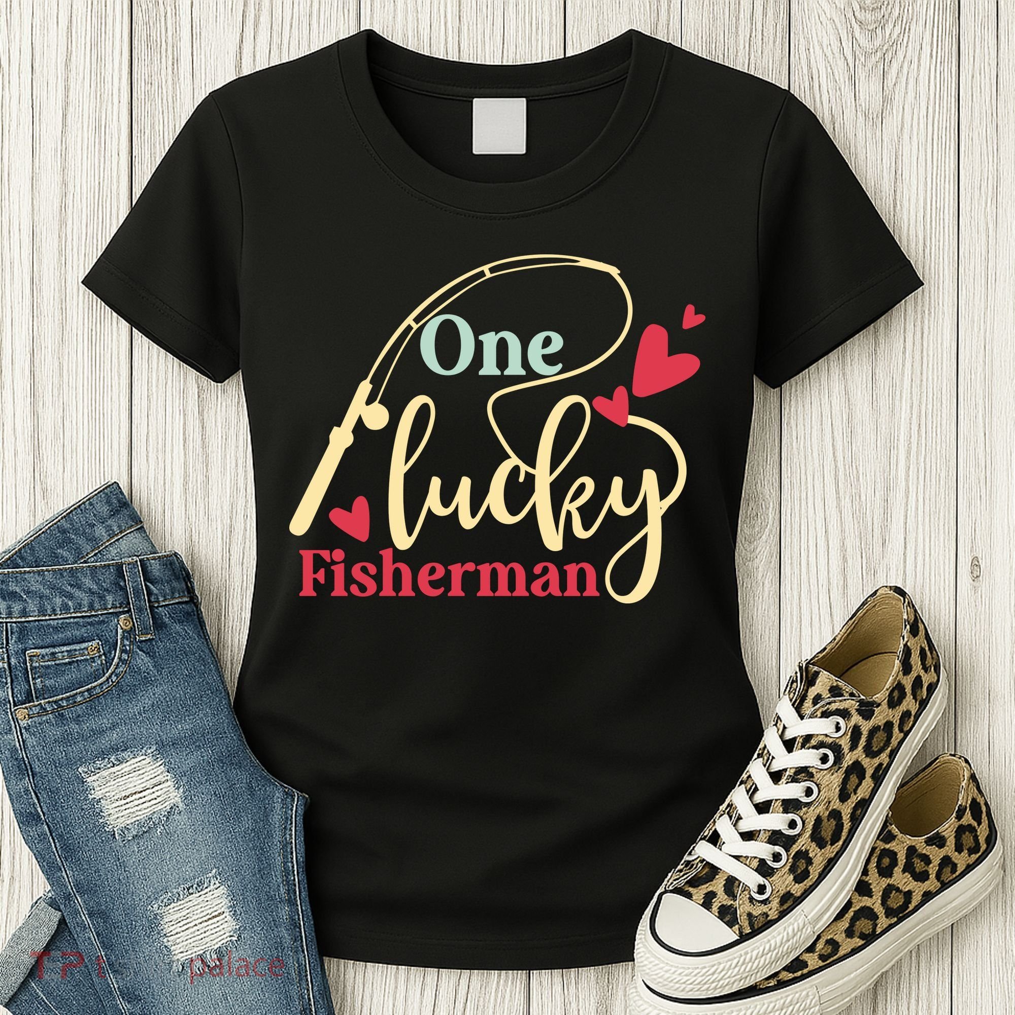 One Lucky Fisherman Matching Couples Women's T-Shirt