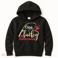 One Lucky Fisherman Matching Couples Kids Hoodie thumb 0