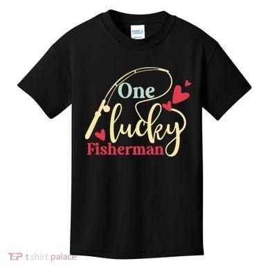 One Lucky Fisherman Matching Couples Kids T-Shirt