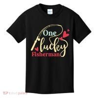 One Lucky Fisherman Matching Couples Kids T-Shirt thumb 0