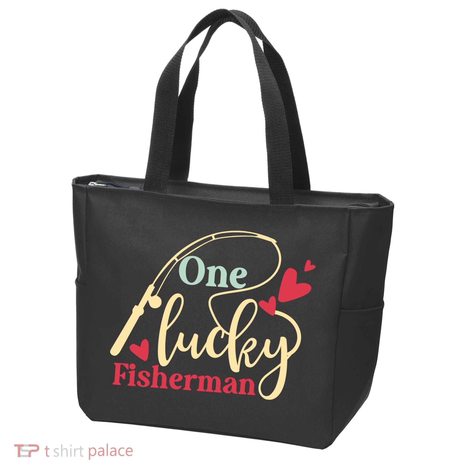 One Lucky Fisherman Matching Couples Tote Bag