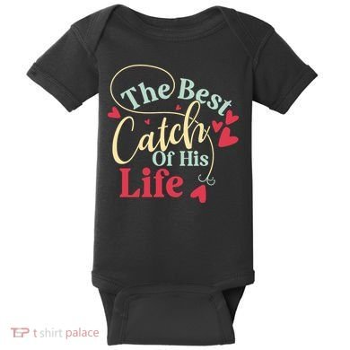 One Lucky Fisherman Matching Couples Baby Bodysuit