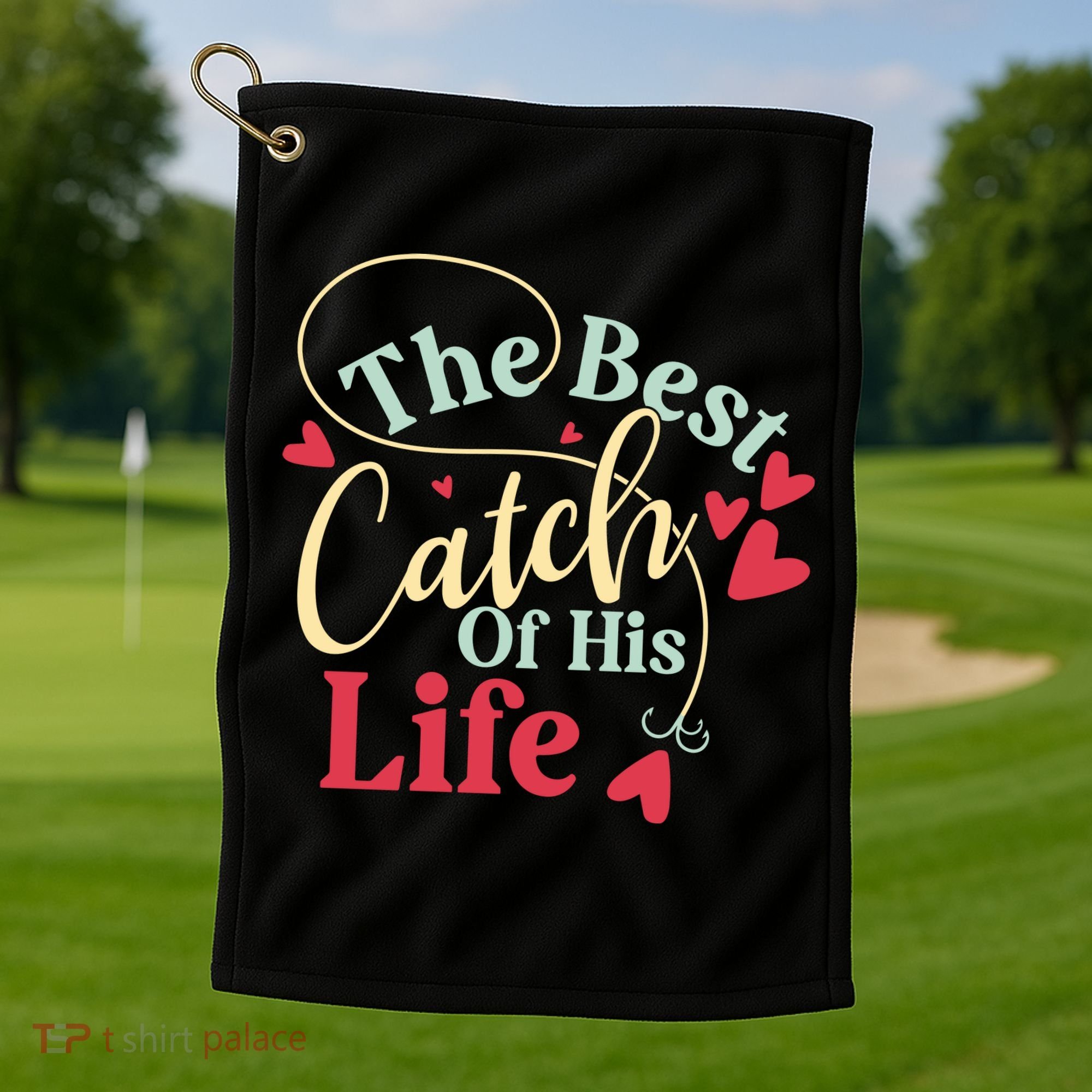 One Lucky Fisherman Matching Couples Golf Towel
