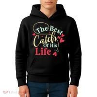 One Lucky Fisherman Matching Couples Kids Hoodie thumb 4