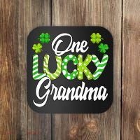 One Lucky Grandma Shamrock Irish Grandma St Patricks Day Coaster thumb 0