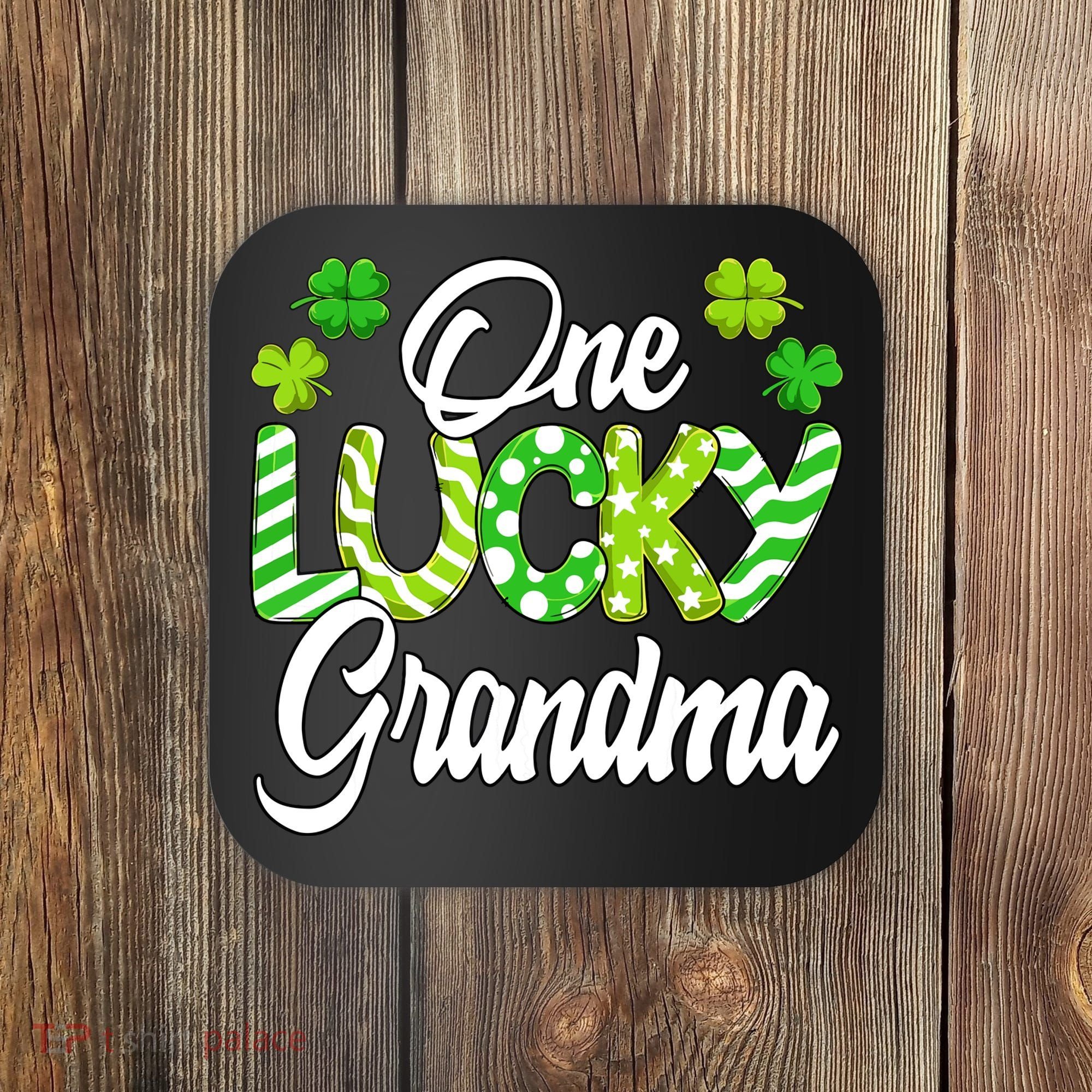 One Lucky Grandma Shamrock Irish Grandma St Patricks Day Coaster