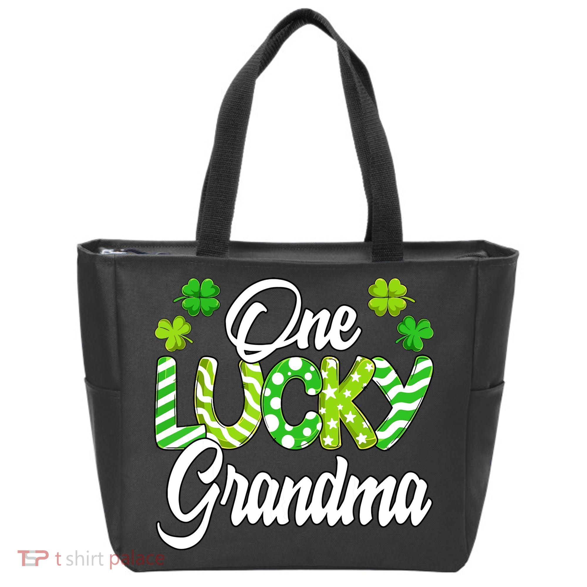 One Lucky Grandma Shamrock Irish Grandma St Patricks Day Tote Bag