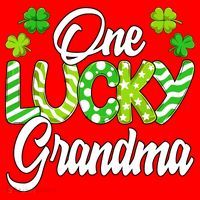 One Lucky Grandma Shamrock Irish Grandma St Patricks Day Santa Hat thumb 1