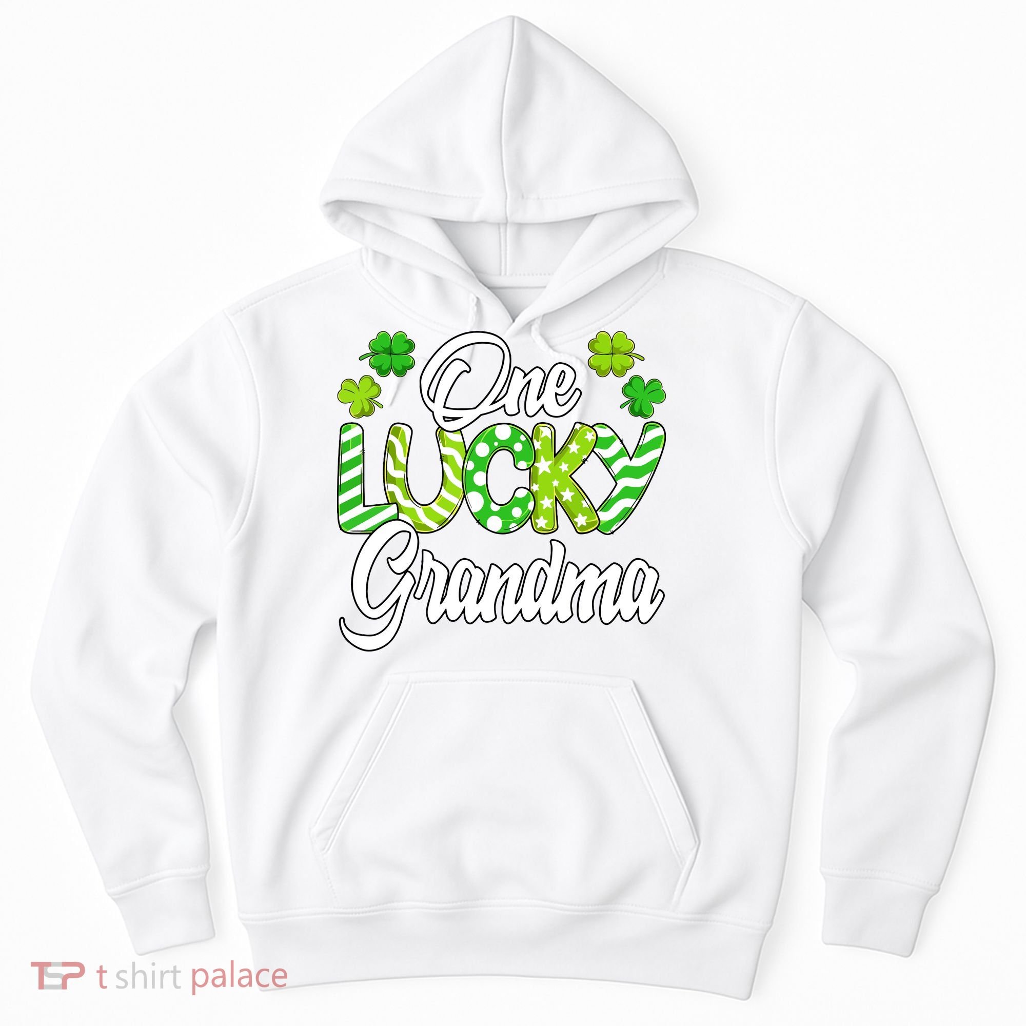 One Lucky Grandma Shamrock Irish Grandma St Patricks Day Hoodie