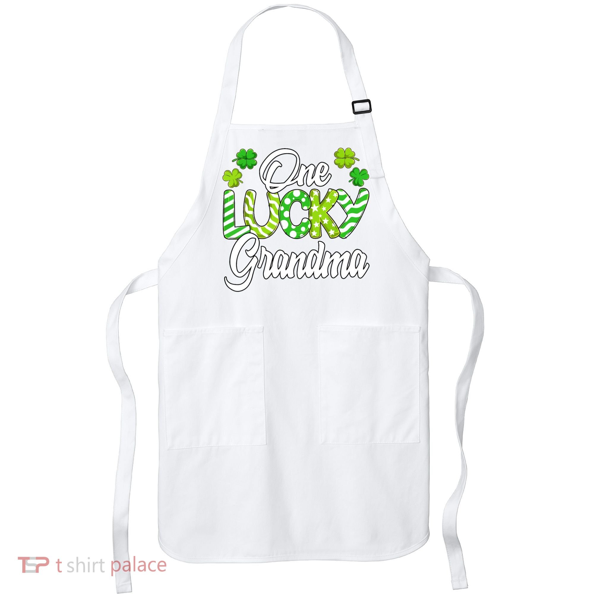 One Lucky Grandma Shamrock Irish Grandma St Patricks Day Apron