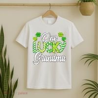 One Lucky Grandma Shamrock Irish Grandma St Patricks Day T-Shirt thumb 2