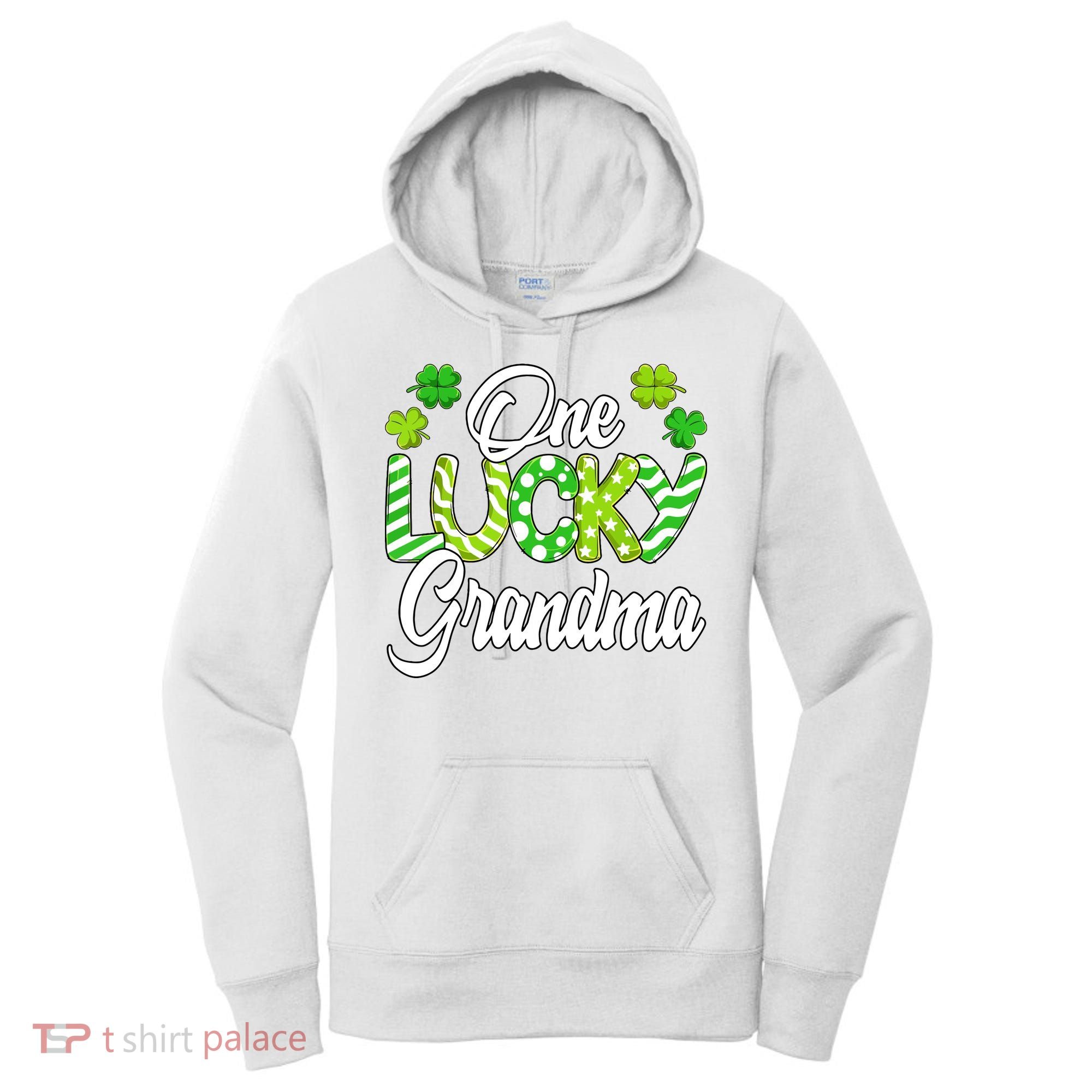 One Lucky Grandma Shamrock Irish Grandma St Patricks Day Women's Hoodie