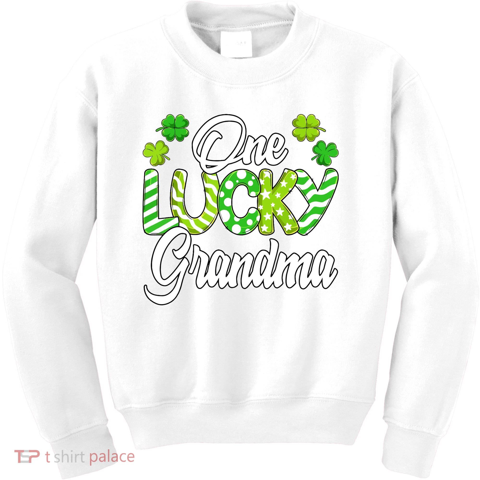 One Lucky Grandma Shamrock Irish Grandma St Patricks Day Kids Sweatshirt
