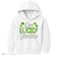 One Lucky Grandma Shamrock Irish Grandma St Patricks Day Kids Hoodie thumb 0
