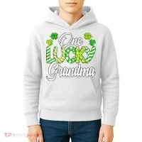One Lucky Grandma Shamrock Irish Grandma St Patricks Day Kids Hoodie thumb 4