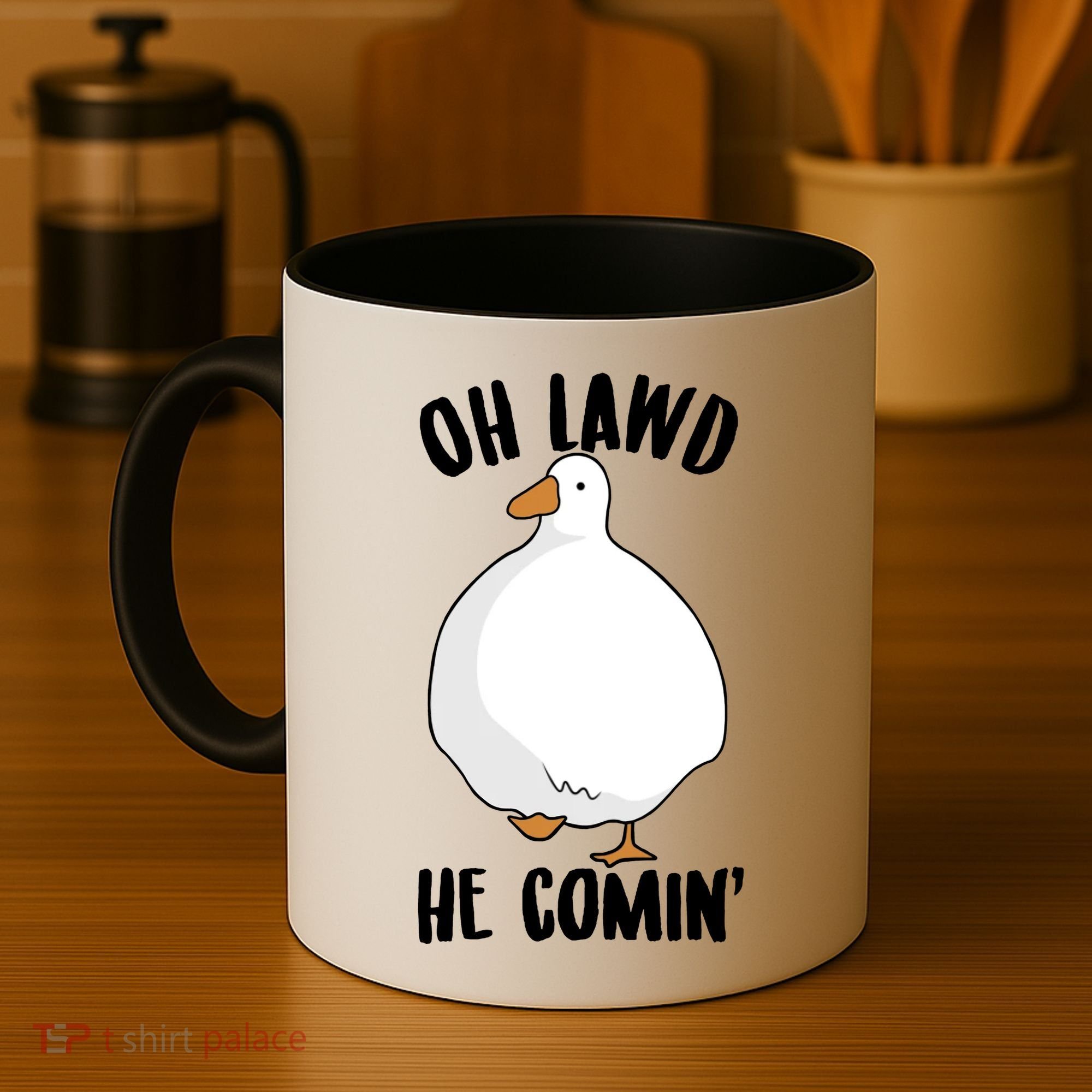 Oh Lawd He Comin Thicc Goose Meme Coffee Mug