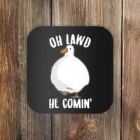 Oh Lawd He Comin Thicc Goose Meme Coaster thumb 0