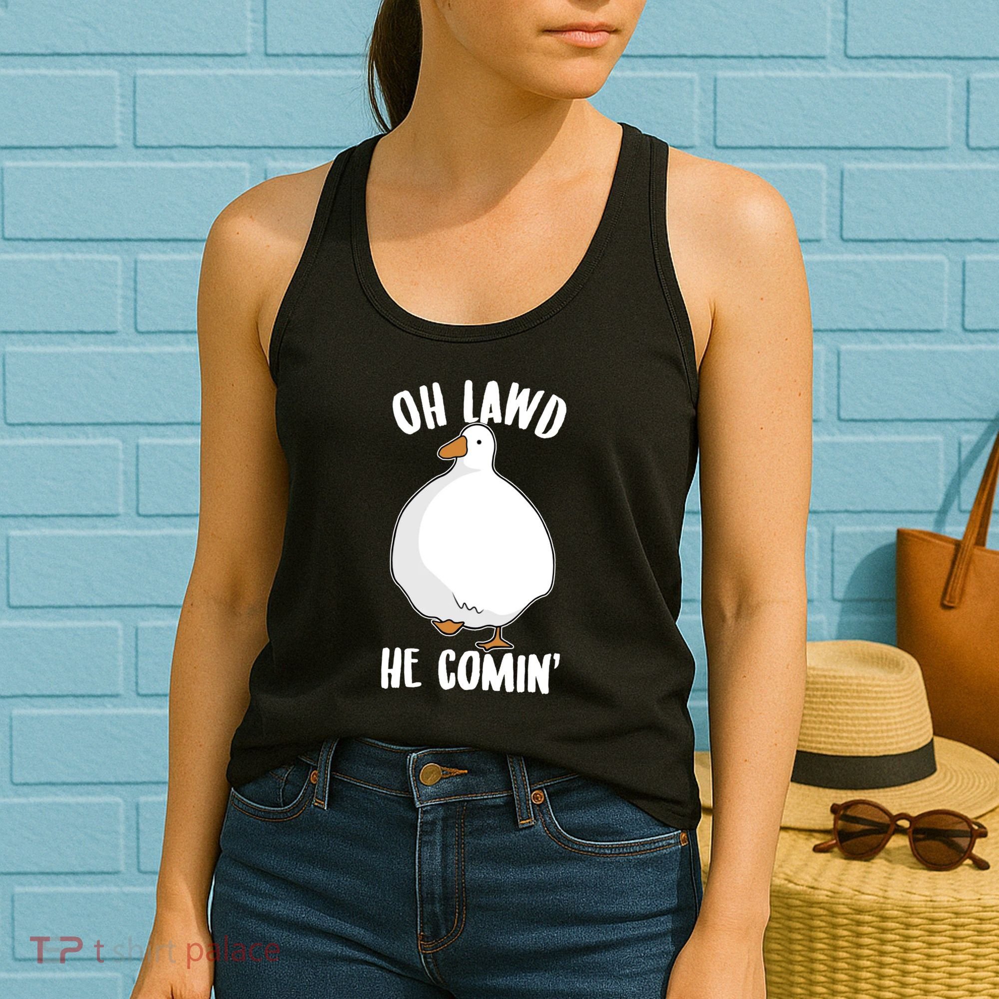 Oh Lawd He Comin Thicc Goose Meme Women's Tank Top