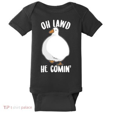 Oh Lawd He Comin Thicc Goose Meme Baby Bodysuit