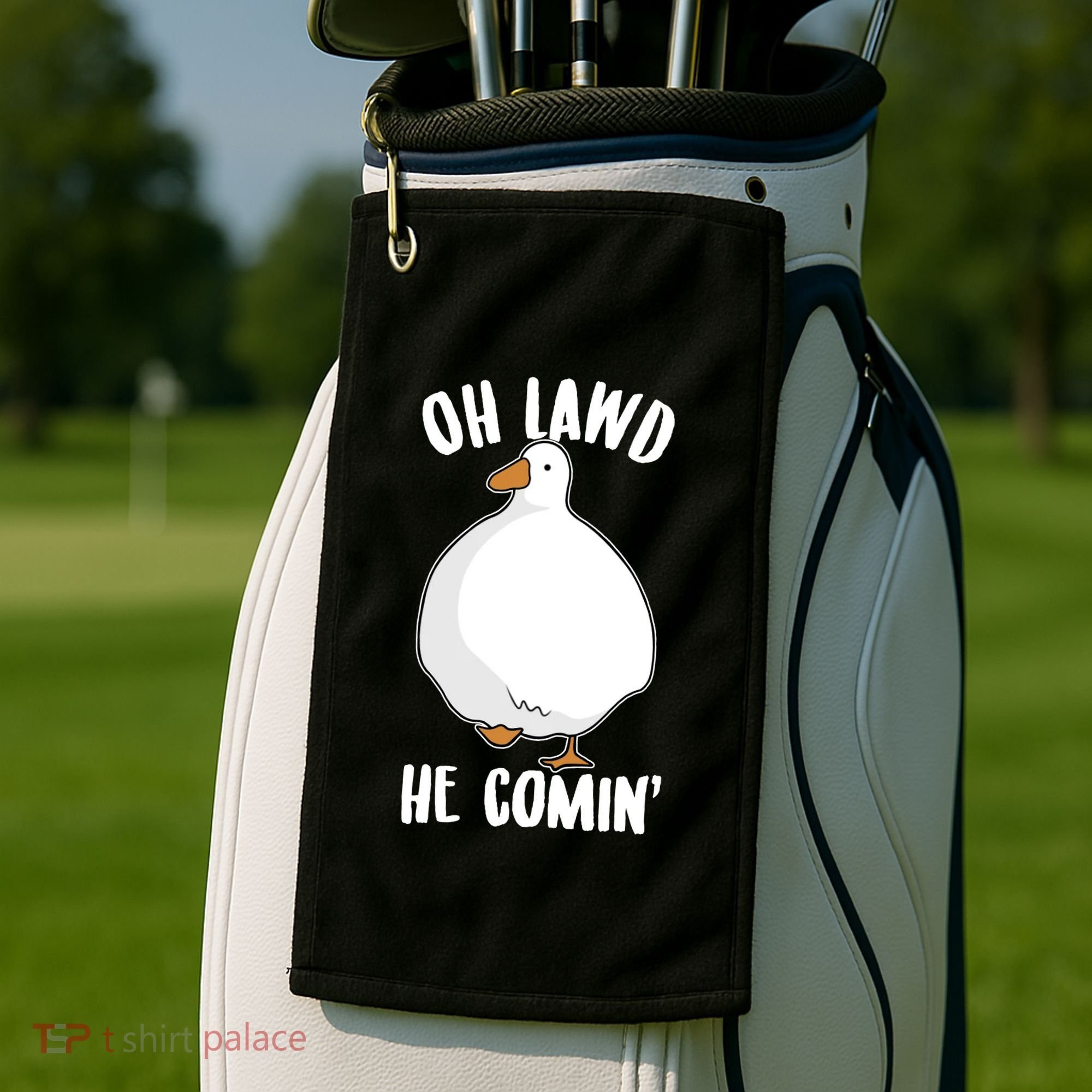Oh Lawd He Comin Thicc Goose Meme Golf Towel