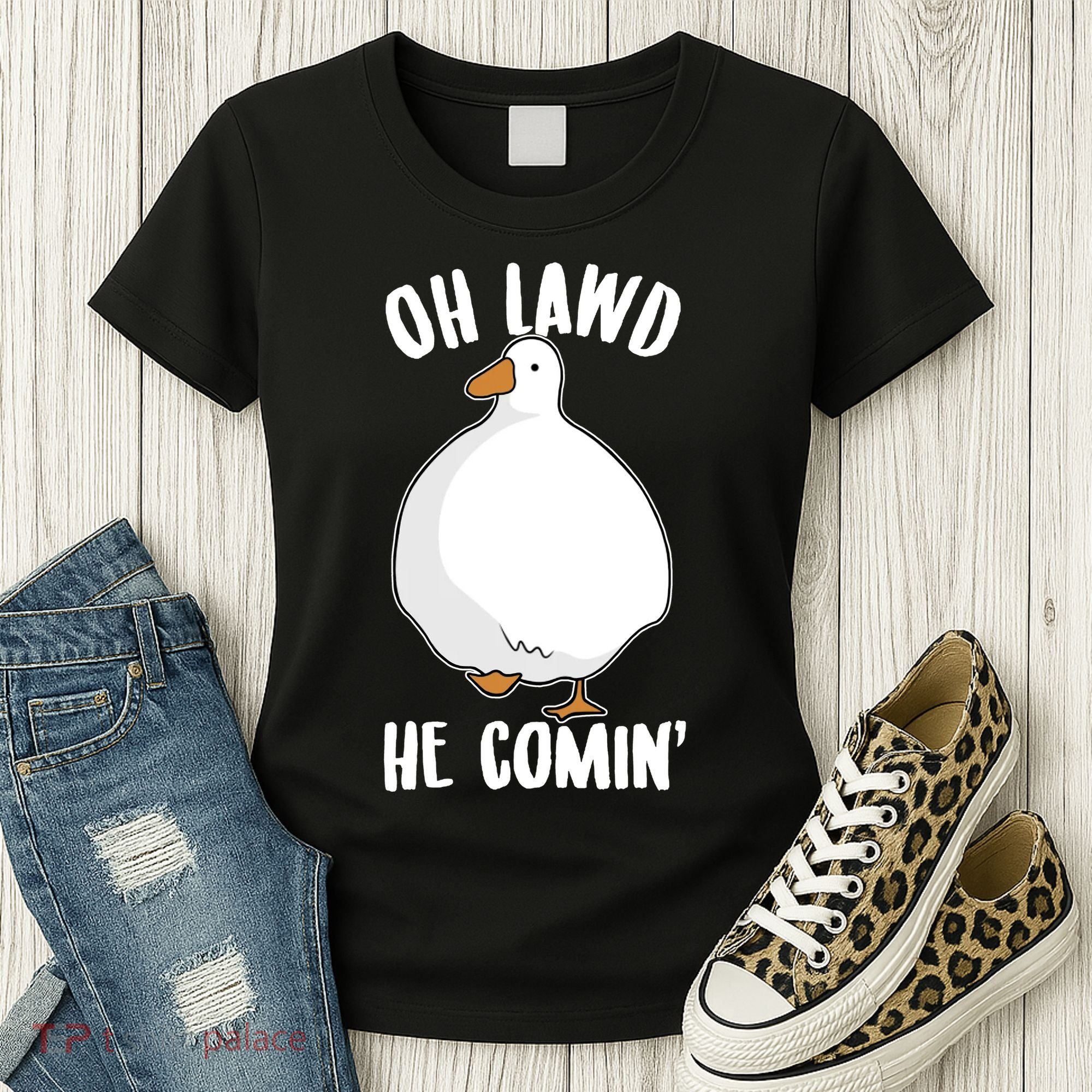 Oh Lawd He Comin Thicc Goose Meme Women's T-Shirt