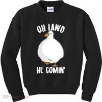 Oh Lawd He Comin Thicc Goose Meme Kids Sweatshirt thumb 0