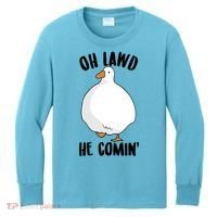 Oh Lawd He Comin Thicc Goose Meme Kids Long Sleeve Shirt thumb 0