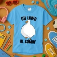 Oh Lawd He Comin Thicc Goose Meme Kids T-Shirt thumb 3