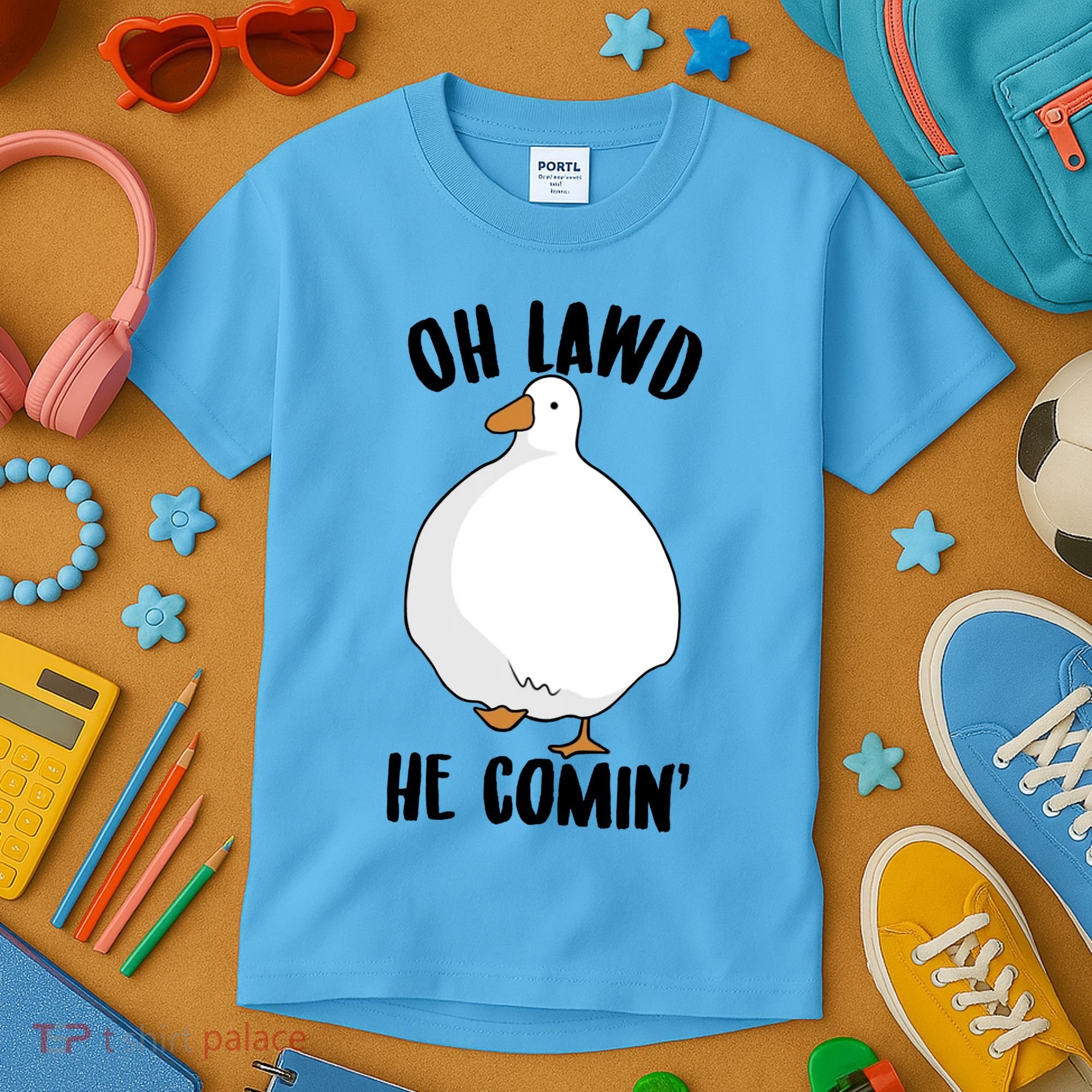 Oh Lawd He Comin Thicc Goose Meme Kids T-Shirt