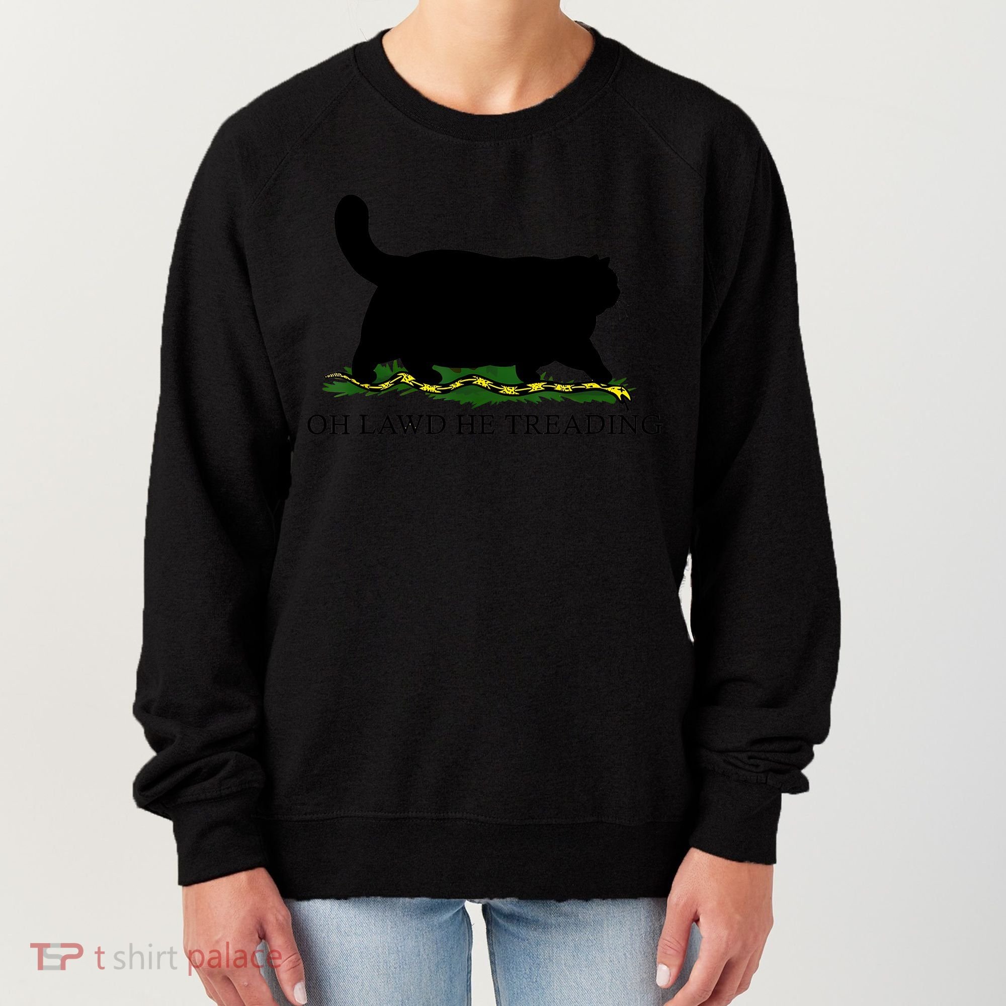 Oh Lawd He Treading Black Cat Women's Sweatshirt