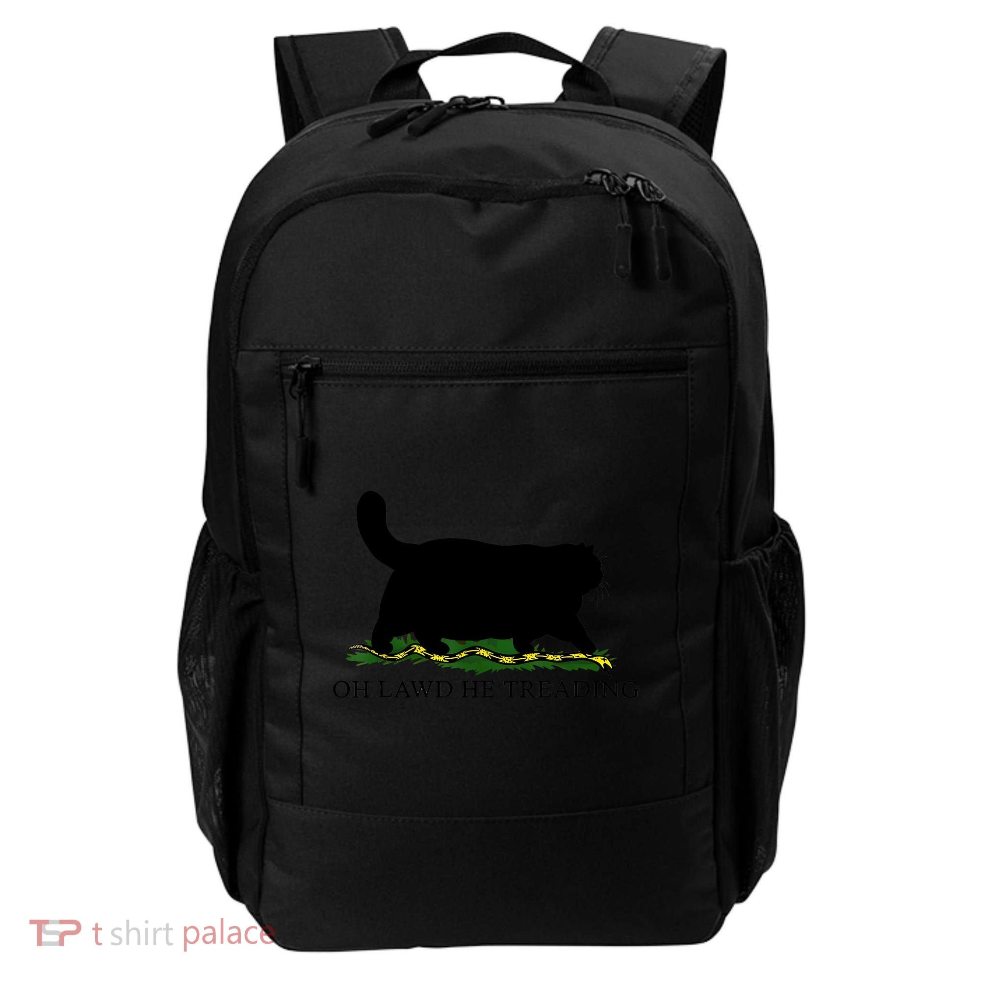 Oh Lawd He Treading Black Cat Backpack