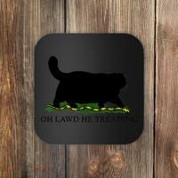 Oh Lawd He Treading Black Cat Coaster thumb 0