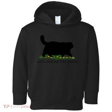Oh Lawd He Treading Black Cat Toddler Hoodie