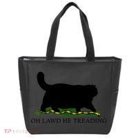 Oh Lawd He Treading Black Cat Tote Bag thumb 0