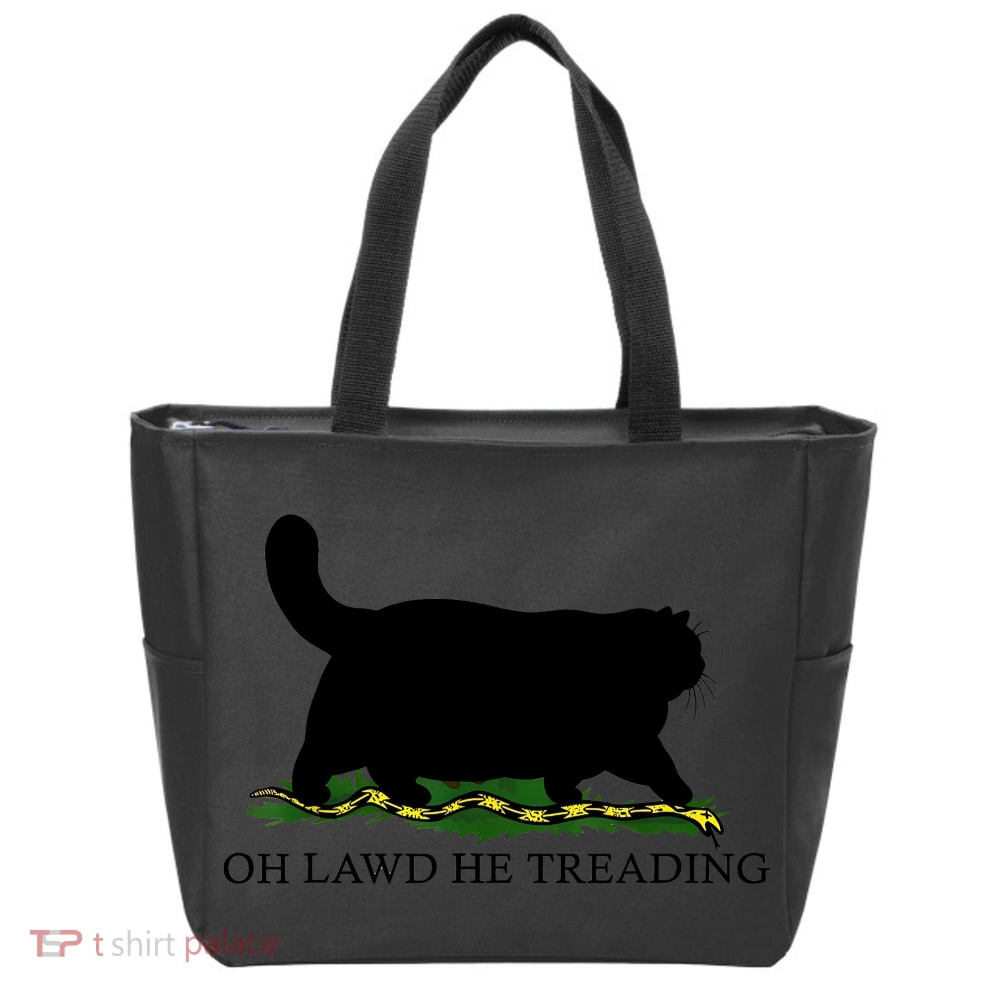 Oh Lawd He Treading Black Cat Tote Bag