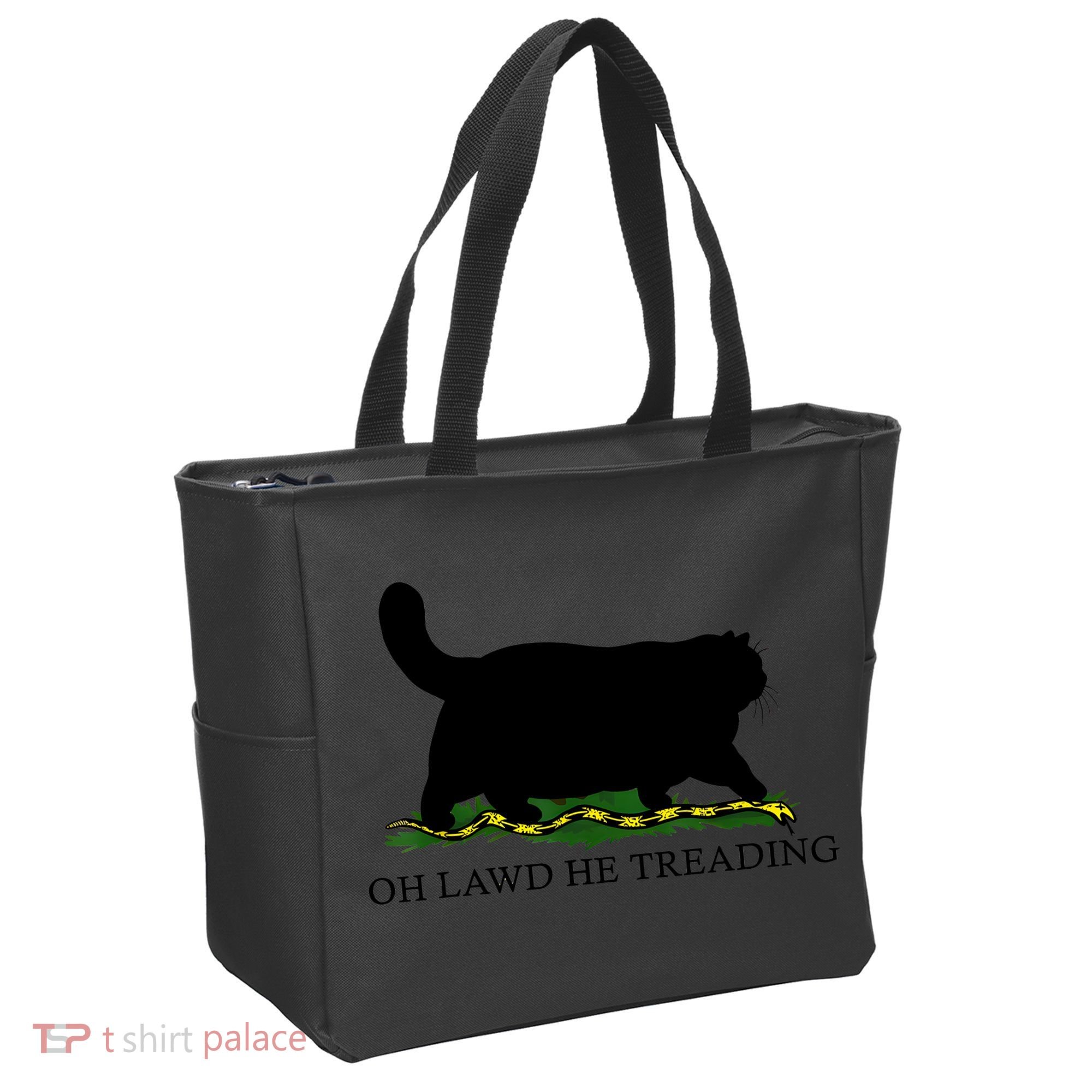 Oh Lawd He Treading Black Cat Tote Bag