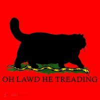Oh Lawd He Treading Black Cat Santa Hat thumb 1