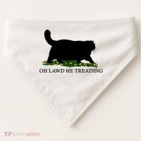 Oh Lawd He Treading Black Cat USA-Made Doggie Bandana thumb 0