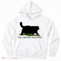 Oh Lawd He Treading Black Cat Hoodie thumb 0