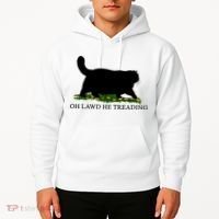 Oh Lawd He Treading Black Cat Hoodie thumb 2