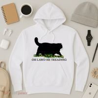 Oh Lawd He Treading Black Cat Hoodie thumb 3